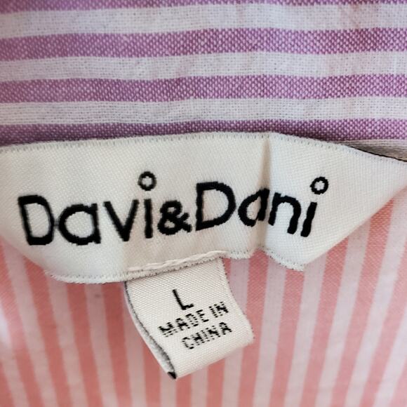 Davi & Dani Multi Color Striped Button down shirt striped casual colorful style - Picture 4 of 9